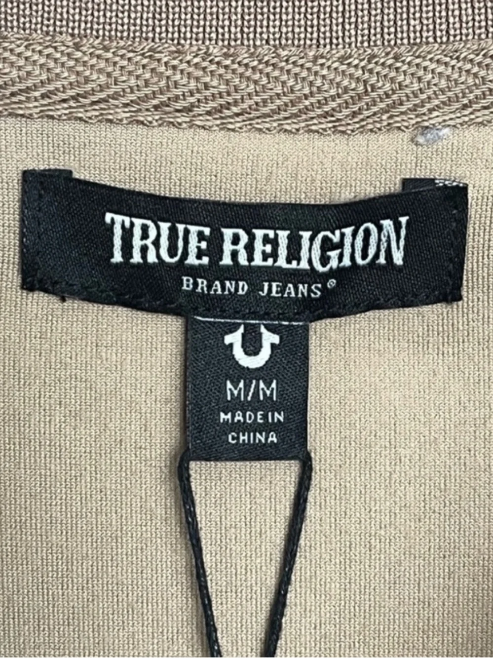 TRUE RELIGION Velour Tour Track Jacket World Tour Travertine Sz M